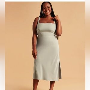 NWT Abercrombie & Fitch Open Tie-Back Slip Midi Dress